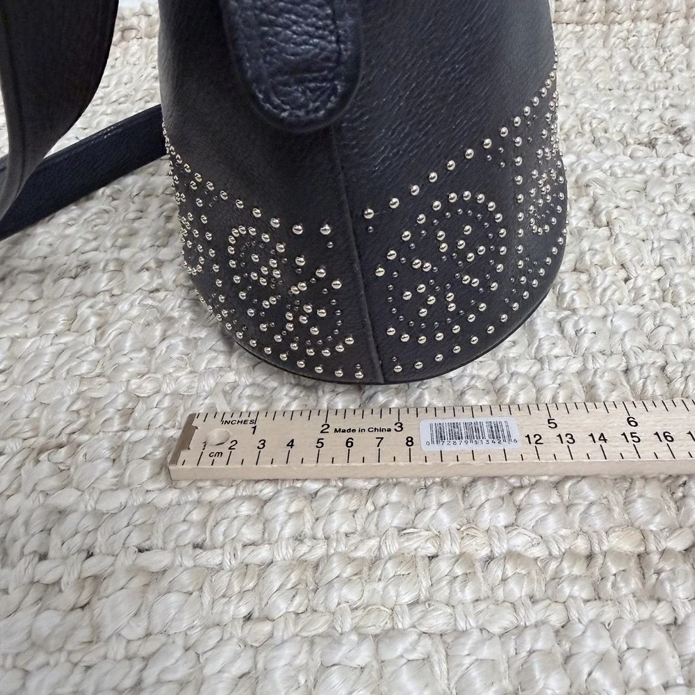 Coach Bleecker Mini Duffle Black Pebbled Leather‎ Studded Crossbody Bag Boho - Picture 11 of 11